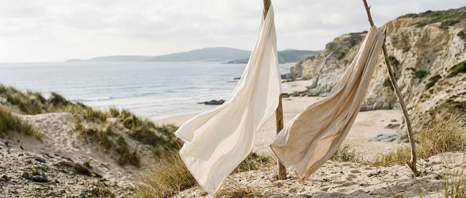 Linen clothing, worn.